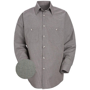 Vf Workwear-Div / Vf Imagewear (W) Long Sleeve Patterned Industrial Work Shirts - Men's Long-Sleeve Industrial Work Shirt, Hunter with Khaki Stripes, Size 5XL - SP10HK5XL