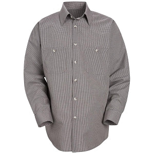 Vf Workwear-Div / Vf Imagewear (W) Long Sleeve Patterned Industrial Work Shirts - Men's Long-Sleeve Industrial Work Shirt, Khaki with Black Stripes, Size 3XL - SP10KB3XL