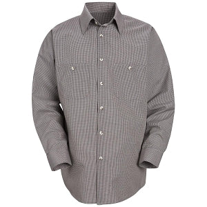 Vf Workwear-Div / Vf Imagewear (W) Long Sleeve Patterned Industrial Work Shirts - Men's Long-Sleeve Industrial Work Shirt, Khaki with Black Stripes, Size 2XL - SP10KBXXL