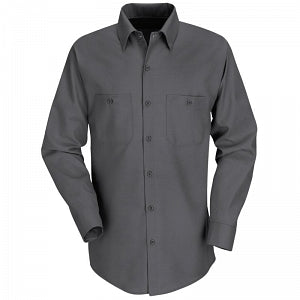 VF Imagewear Long Sleeve Industrial Work Shirts - Men's 65% Poly/35% Cotton Long-Sleeve Industrial Work Shirt, Charcoal, Size 4XL Long - SP14CH-LN-4XL