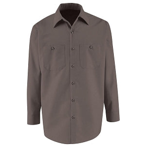 VF Imagewear Long Sleeve Industrial Work Shirts - Men's 65% Poly/35% Cotton Long-Sleeve Industrial Work Shirt, Charcoal, Size 4XL - SP14CH4XL