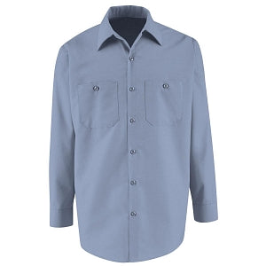 VF Imagewear Long Sleeve Industrial Work Shirts - Men's 65% Poly/35% Cotton Long-Sleeve Industrial Work Shirt, Light Blue, Size 5XL - SP14LB5XL