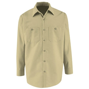 VF Imagewear Long Sleeve Industrial Work Shirts - Men's 65% Poly/35% Cotton Long-Sleeve Industrial Work Shirt, Light Tan, Size 3XL - SP14LT3XL