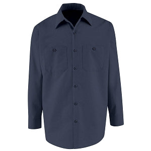 VF Imagewear Long Sleeve Industrial Work Shirts - Men's 65% Poly/35% Cotton Long-Sleeve Industrial Work Shirt, Navy, Size S - SP14NVS