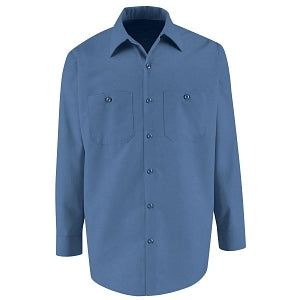 VF Imagewear Long Sleeve Industrial Work Shirts - Men's 65% Poly/35% Cotton Long-Sleeve Industrial Work Shirt, Postman Blue, Size M - SP14PBM