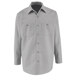 VF Imagewear Long Sleeve Industrial Work Shirts - Men's 65% Poly/35% Cotton Long-Sleeve Industrial Work Shirt, Silver Gray, Size 3XL - SP14SV3XL