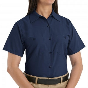 Vf Workwear-Div / Vf Imagewear (W) Ladies' Short Sleeve Poplin Shirts - Women's Short Sleeve Work Shirt, Navy, Size XS - SP23NV XS