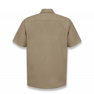 Vf Workwear-Div / Vf Imagewear (W) Short Sleeve Industrial Solid Work Shirts - Men's Short-Sleeve Industrial Solid Work Shirt, 65% Polyester/35% Cotton, Khaki, Size 5XL - SP24KK-SS-5XL