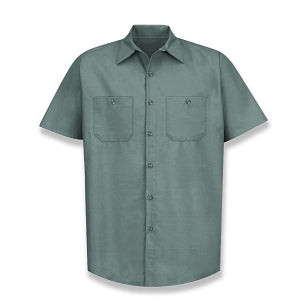 Vf Workwear-Div / Vf Imagewear (W) Short Sleeve Industrial Solid Work Shirts - Men's Short-Sleeve Industrial Solid Work Shirt, 65% Polyester/35% Cotton, Light Green, Size M - SP24LGM