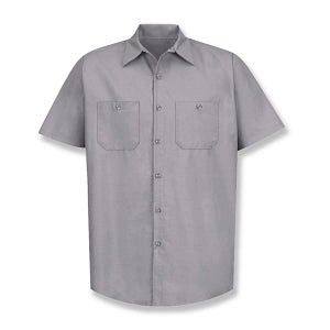 Vf Workwear-Div / Vf Imagewear (W) Short Sleeve Industrial Solid Work Shirts - Men's Short-Sleeve Industrial Solid Work Shirt, 65% Polyester/35% Cotton, Silver Gray, Size M - SP24SVM