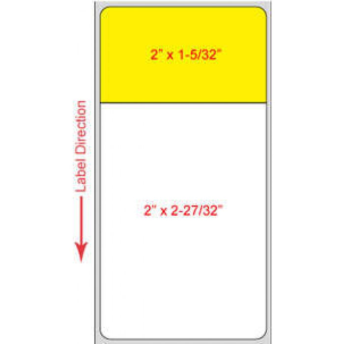 Label Script-Pro Direct Thermal Paper Permanent 3" Core 2" X 4" White With Yellow 1250 Per Roll, 6 Rolls Per Case