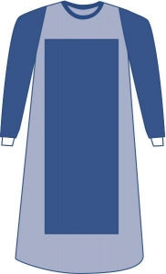 Medline Non-Sterile Poly-Reinforced Eclipse Gowns - Poly Gown with Breathable Sleeves, Size L - SPT-2207CS