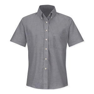 Vf Workwear-Div / Vf Imagewear (W) Women's Short-Sleeve Oxford Dress Shirt - Women's Short-Sleeve Button-Down Dress Shirt, Gray, Size 24 - SR61GY-SS-24