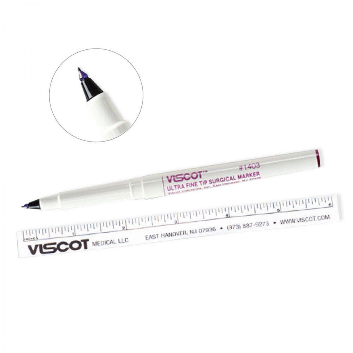 Viscot Sterile Skin Marking Pen Ultra-Fine Tip | Includes Ruler Gentia ...