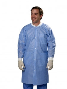 Statlab Long-Sleeve Lab Coats - LABCOAT, 5 SNAP, 2 POCKET, KNIT WRIST, LARGE - SL326LA