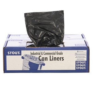 Stout Industrial-Commercial Grade Trash Can Liners - 100% Recycled Plastic Trash Bag Liners, Brown / Black, 60 gal., 1.5 mil, 36" x 58" - T3658B15