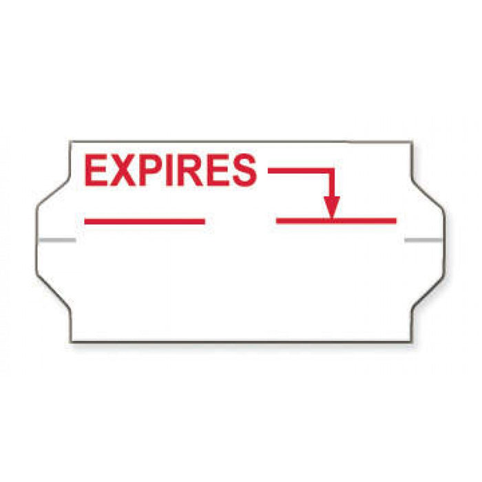 Label Compatible With Meto, Txii Guns Paper Permanent Expires 1" X 1/2" White 1500 Per Roll, 12 Rolls Per Box