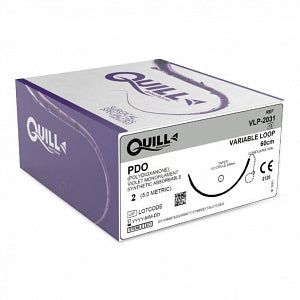 Surgical Specialties Quill PDO Barbed Sutures - PDO Variable Loop Violet Absorbable Suture with 65 mm 1/2 Circle Taper Point TP-1 Needle, 60 cm Long, Size 2 - VLP-2031