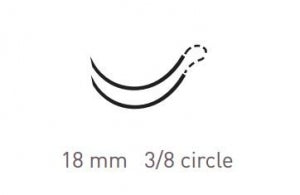 Surgical Specialties Monoderm Diamond Point Precision Sutures - Monoderm Bidirectional Undyed Absorbable Suture with 18 mm 3/8 Circle Reverse Cutting Needle, 30 x 30 cm Long, Size 3-0 - YA-1021Q