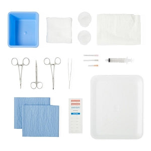 Centurion Centurion Suture Trays - Suture Tray with Needles and Syringe, Gauze, Towel, Drapes, Medicine Cups and Instruments - SUT220