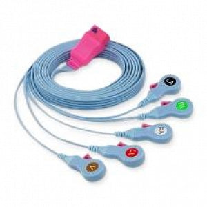 Cardinal Health Disposable Cable / Leadwire Systems - Disposable 5 Lead Radiolucent Dual Connect Lead System, 36" - 33136R36