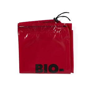 Medline Drawstring / Drawtape Container Liners - Drawcord Bag, Red, 38" x 38", 1.5 Mil, Biohazard - SYP383815RD