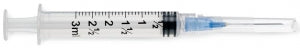 Medline Medline Standard Hypodermic Syringes with Needle - Luer-Lock Syringe with 23G x 1" Hypodermic Needle, 3 mL - SYR110235