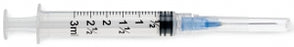 Medline Medline Standard Hypodermic Syringes with Needle - Luer-Lock Syringe with 23G x 1" Hypodermic Needle, 3 mL - SYR110235