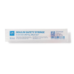 Medline Medline Insulin Safety Syringes - Safety Insulin Syringe with Needle, 0.5 mL, 29G x 0.5" - SYRSI193292