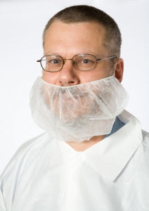 Safety Zone Polypropylene Beard Covers - Polypropylene Beard Cover, White - DBRD-1000