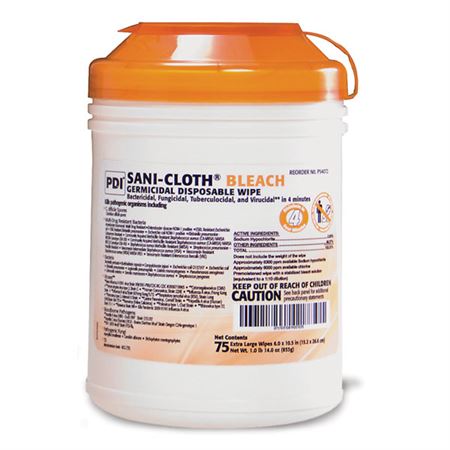 Sani-Cloth Germicidal Wipes Bleach - 1:10 Dilution - 75/canister