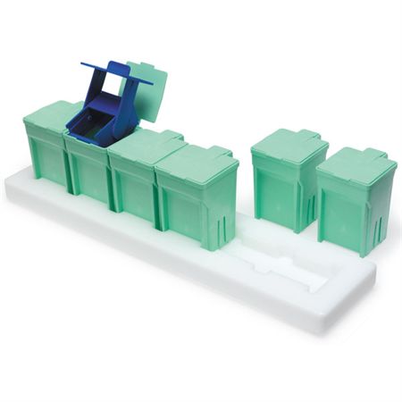 Stain Train Jars and Organizer 5 Assorted Stain Train Jars and 1 Rack - 2.5"L x 3"W x 4"H