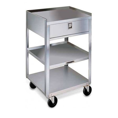One Drawer Stainless Steel Equipment Stands 16.75"W x 18.75"D x 30.125"H - Holds 300lbs