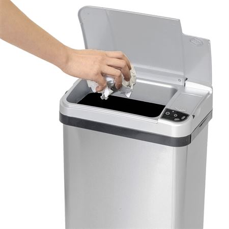 Stainless Steel Waste Can 2.5gal - 10.3"W x 6.95"D x 11.65"H