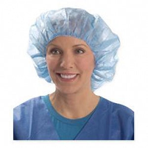 Tronex Fluid-Resistant Bouffant Cap - Tronex Bouffant Cap, Multilayer Spunbond, Blue, 24" - 4140B