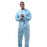 Tronex Disposable Fluid-Resistant Jumpsuits - JUMPSUIT, BLUE, OPEN CUFF AND ANKLE, 2X - 640040B