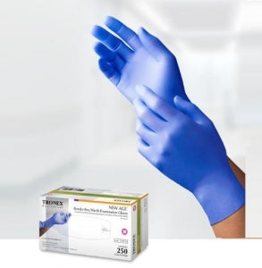 Tronex NEW AGE Chemo-Rated PF Textured Nitrile Exam Gloves - Chemo-Rated Powder-Free Nitrile Exam Gloves, Blue, Size M - 9128-20