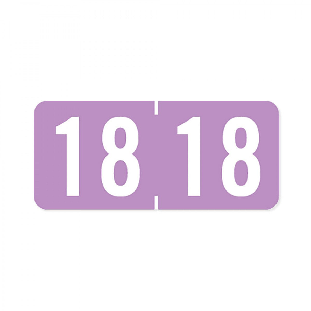 Tab Compatible Color Code Label Year "18" 1-1/8 X 1/2 Lilac Mylar Perm ...
