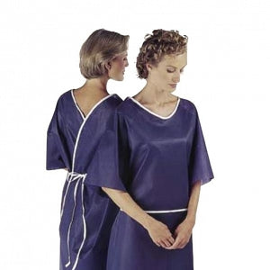 Encompass Nonwoven Patient Gowns - Patient Exam Gown, Blue, Adult, 48" - 45418-CLU