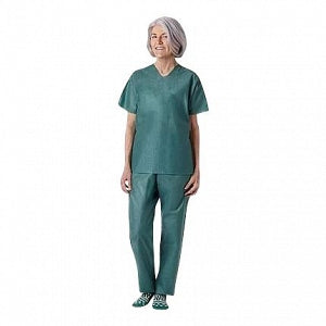 Encompass Evolution Forest Green Elastic Waist Scrub Pants - Disposable Evolution Elastic Waist Scrub Pants, Forest Green, Size S - 9161A