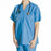 Encompass Group Super-Soft Evolution Nonwoven Scrub Tops - Disposable Chest-Pocket V-Neck Military Scrub Top, Blue, Size L - 9653