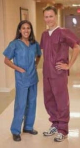 Encompass Grou Essentials Nonwoven V-Neck Tops - Two-Pocket Nonwoven V-Neck Scrub Shirt, Wine, Size M - SC850M