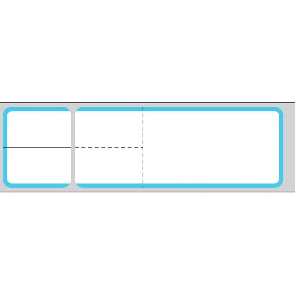 Label Misys/Sunquest Direct Thermal Paper Permanent 3" Core 4 1/8" X 1 3/16" White With Blue 4300 Per Roll, 2 Rolls Per Box