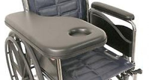 Therafin Trimline Padded Wheelchair Half Trays - HALFTRAY, PADDED, TRIMLINE W/CUP, FLIP LEFT - 41308B