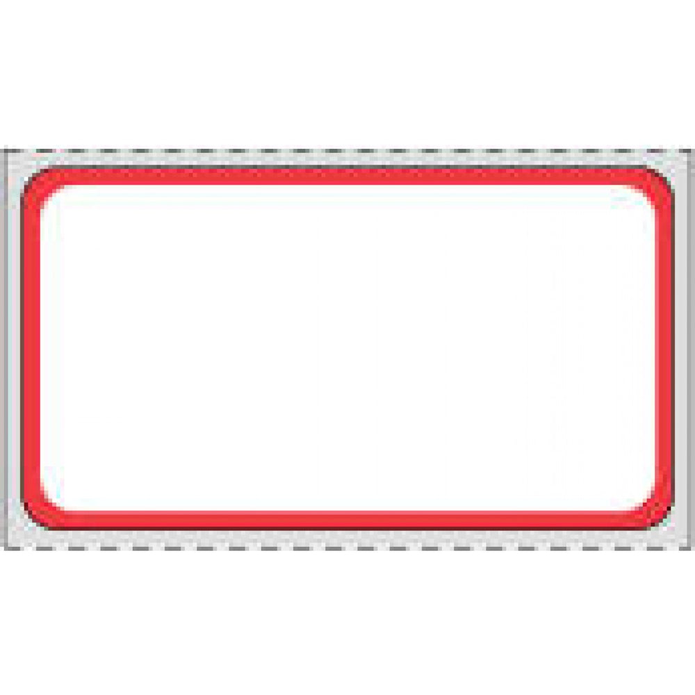 Label Direct Thermal Paper Permanent 1" Core 2 1/4" X 1 1/4" White With Red 1100 Per Roll, 8 Rolls Per Case