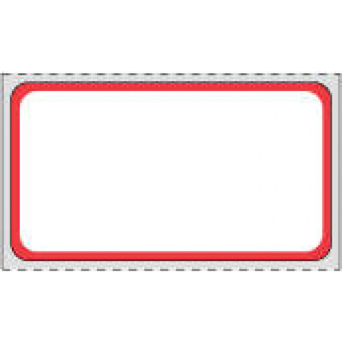 Label Direct Thermal Paper Permanent 1" Core 2 1/4" X 1 1/4" White With Red 1100 Per Roll, 8 Rolls Per Case
