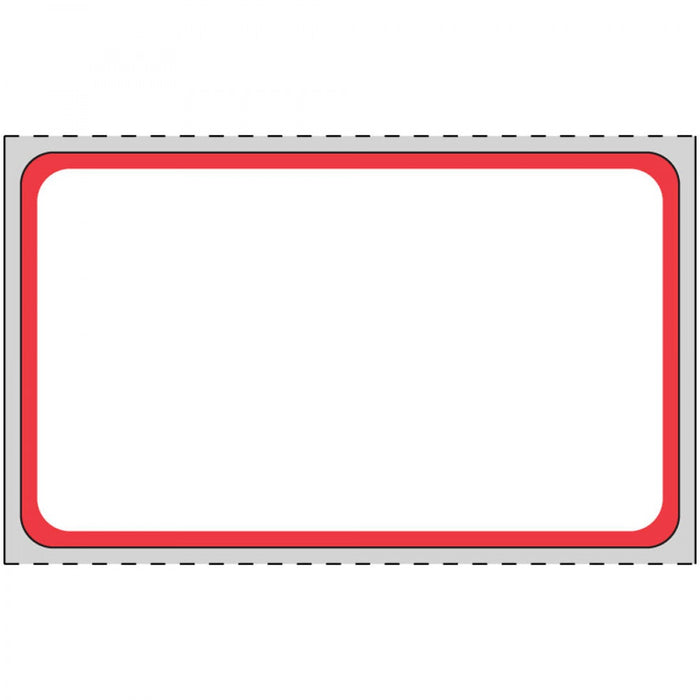 Label Direct Thermal Paper Permanent 1" Core 2 1/2" X 1 1/2" White With Red 960 Per Roll, 8 Rolls Per Case