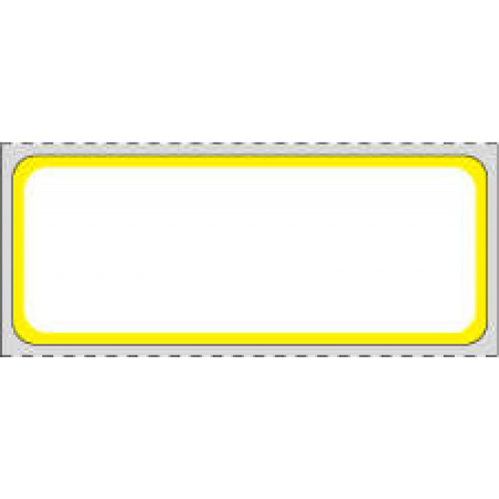 Label Direct Thermal Paper Permanent 3" Core 2 1"/2" X 1 White With Yellow 5000 Per Roll, 8 Rolls Per Case