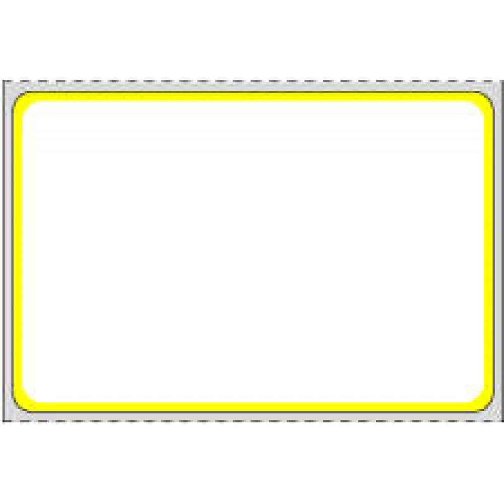 Label Direct Thermal Paper Permanent 3" Core 3 X 2" White With Yellow 2500 Per Roll, 8 Rolls Per Case