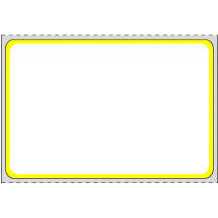 Label Direct Thermal Paper Permanent 3" Core 3 X 2" White With Yellow 2500 Per Roll, 8 Rolls Per Case